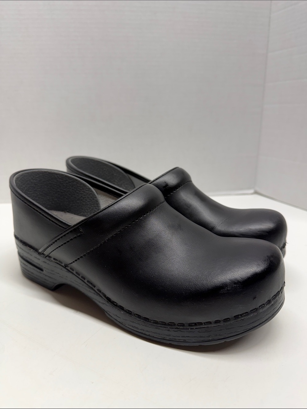 Dansko Professional Leather Clogs Mules Slip On Shoes Black Womens Size 42 12